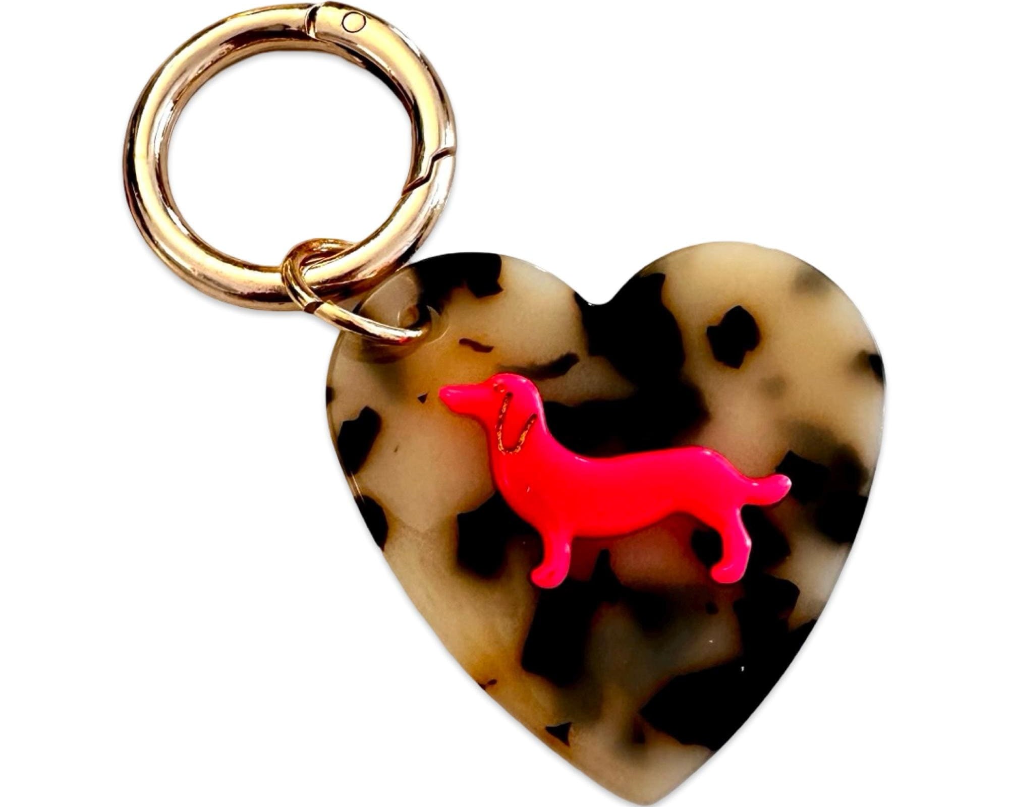 Dackel Anhänger am großen goldenen Karabiner | Charm für Taschen | Schlüsselanhänger | Taschenschmuck Taschenanhänger | Bag Charm