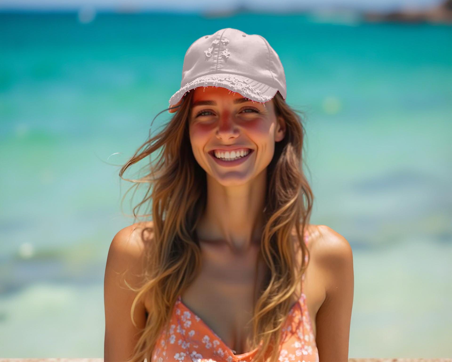 Basecap distressed pink | Baseball Kappe im used Look rosa oder beige