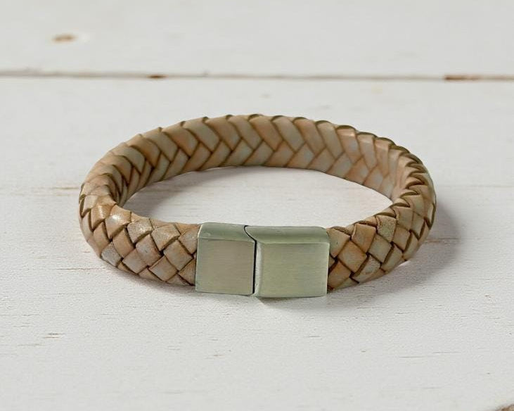 Braunes geflochtenes Lederarmband für Männer | Herrenarmband | Geschenk Vatertag