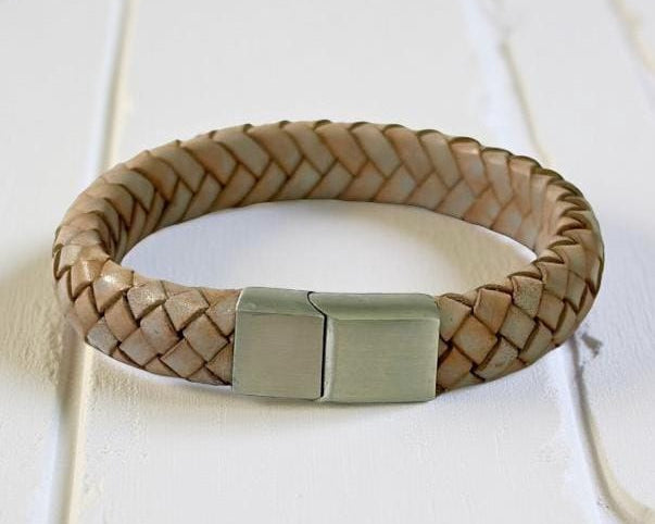 Braunes geflochtenes Lederarmband für Männer | Herrenarmband | Geschenk Vatertag