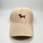 Basecap mit Dackel Stickmotiv | Baseball Kappe beige | Hund | gestickt