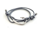 Graues Wickelarmband aus Leder | Angelhaken | für Männer | Lederband Edelstahl | Männerschmuck | Geschenk Armband für Mann