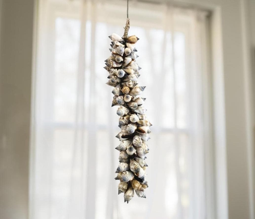 Muscheln | maritime Hängedeko Muscheldeko | Muschel-Hängedeko | Maritime Wanddeko | Deko aus echten Muscheln – ca. 33 cm