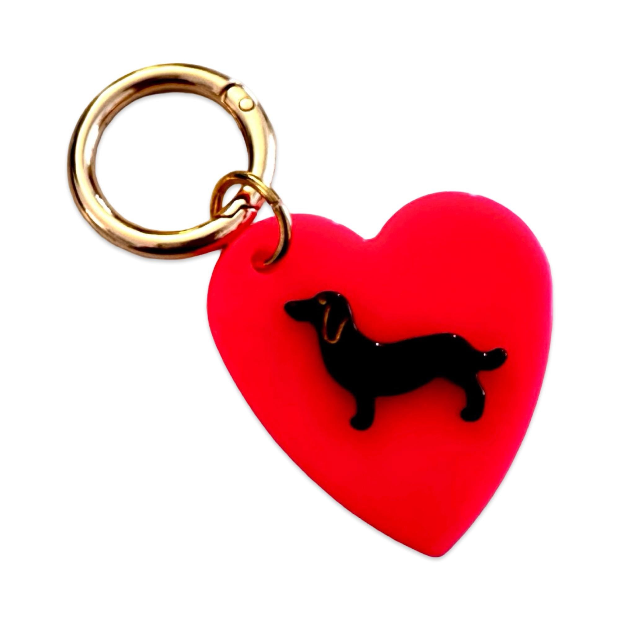 Dackel Anhänger am großen goldenen Karabiner | Charm für Taschen | Schlüsselanhänger | Taschenschmuck Taschenanhänger | Bag Charm