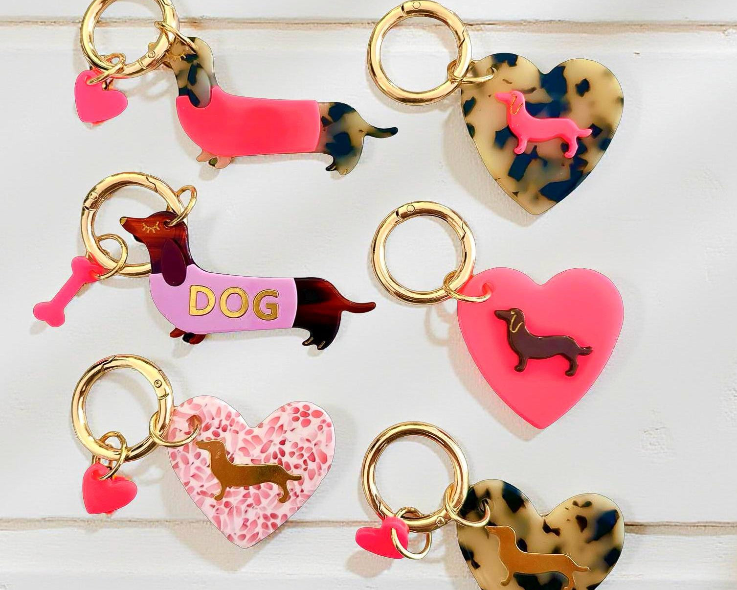 Dackel Anhänger am großen goldenen Karabiner | Charm für Taschen | Schlüsselanhänger | Taschenschmuck Taschenanhänger | Bag Charm