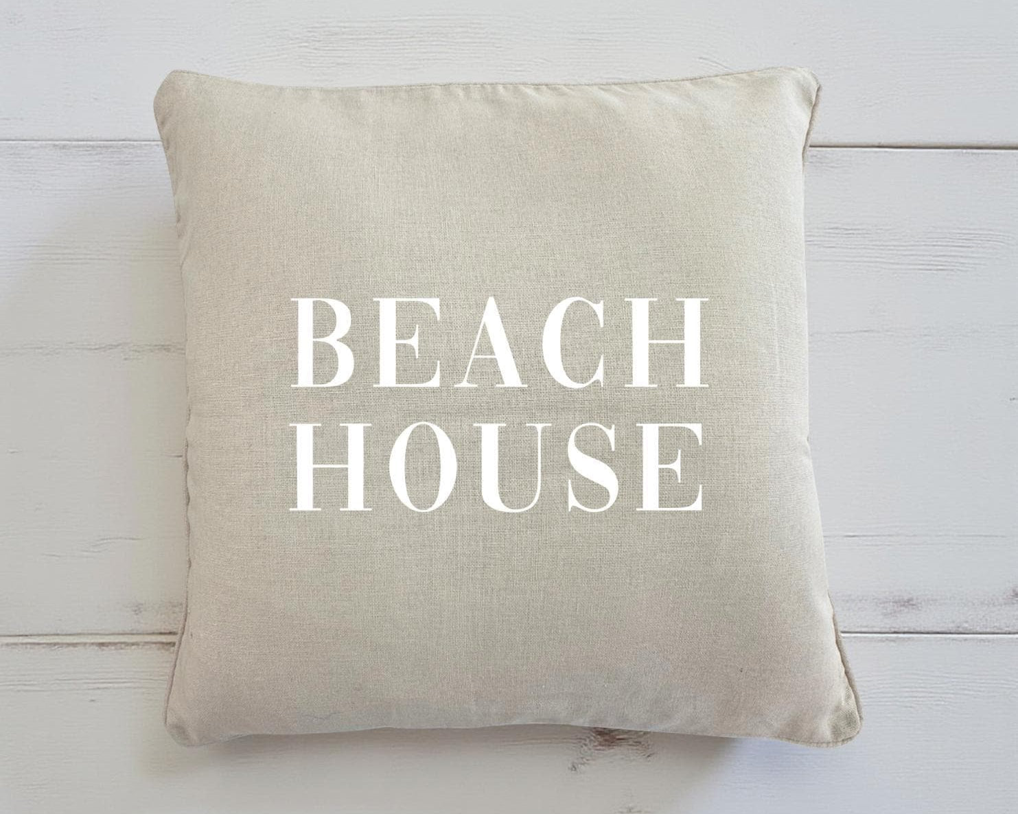 Kissen | Beach House | Baumwollkissen beige, Kissenbezug 40 x 40 cm | maritim