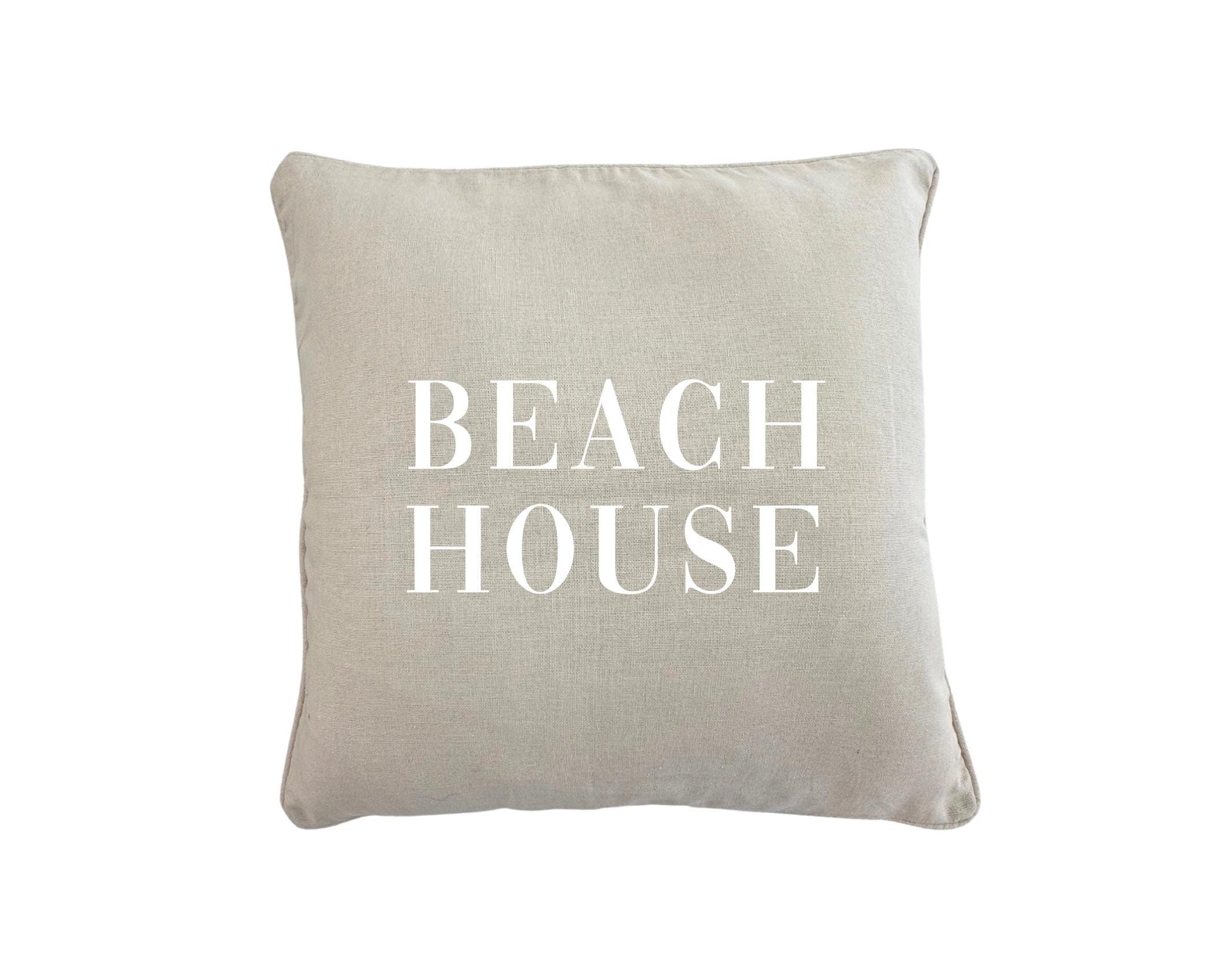 Kissen | Beach House | Baumwollkissen beige, Kissenbezug 40 x 40 cm | maritim