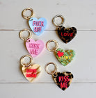 Herz Anhänger am großen goldenen Karabiner | Charm für Taschen | Schlüsselanhänger | Taschenschmuck Taschenanhänger | Bag Charm