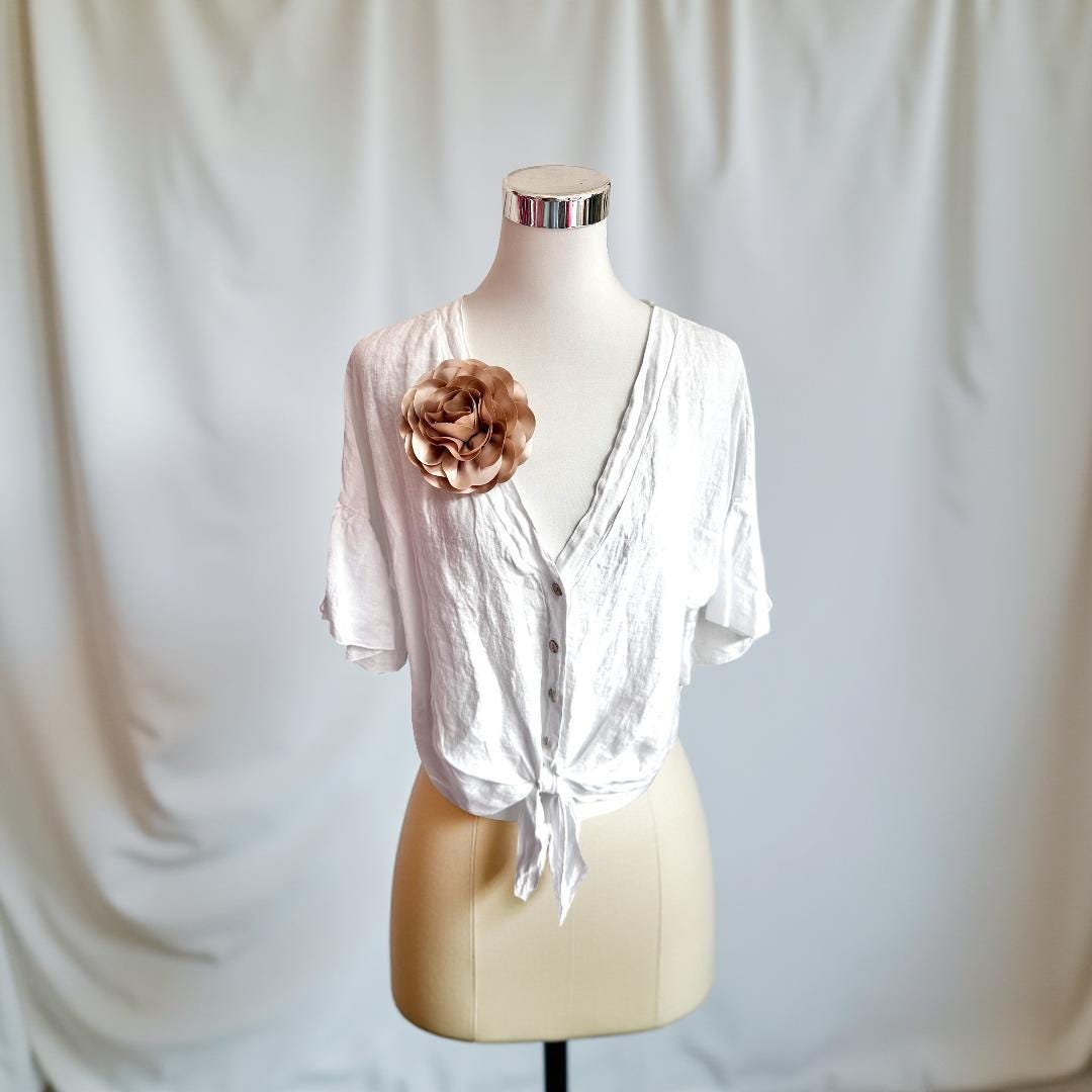 Blüten Brosche aus Satin | Blumen Brosche | Anstecker | Rose zum Anstecken