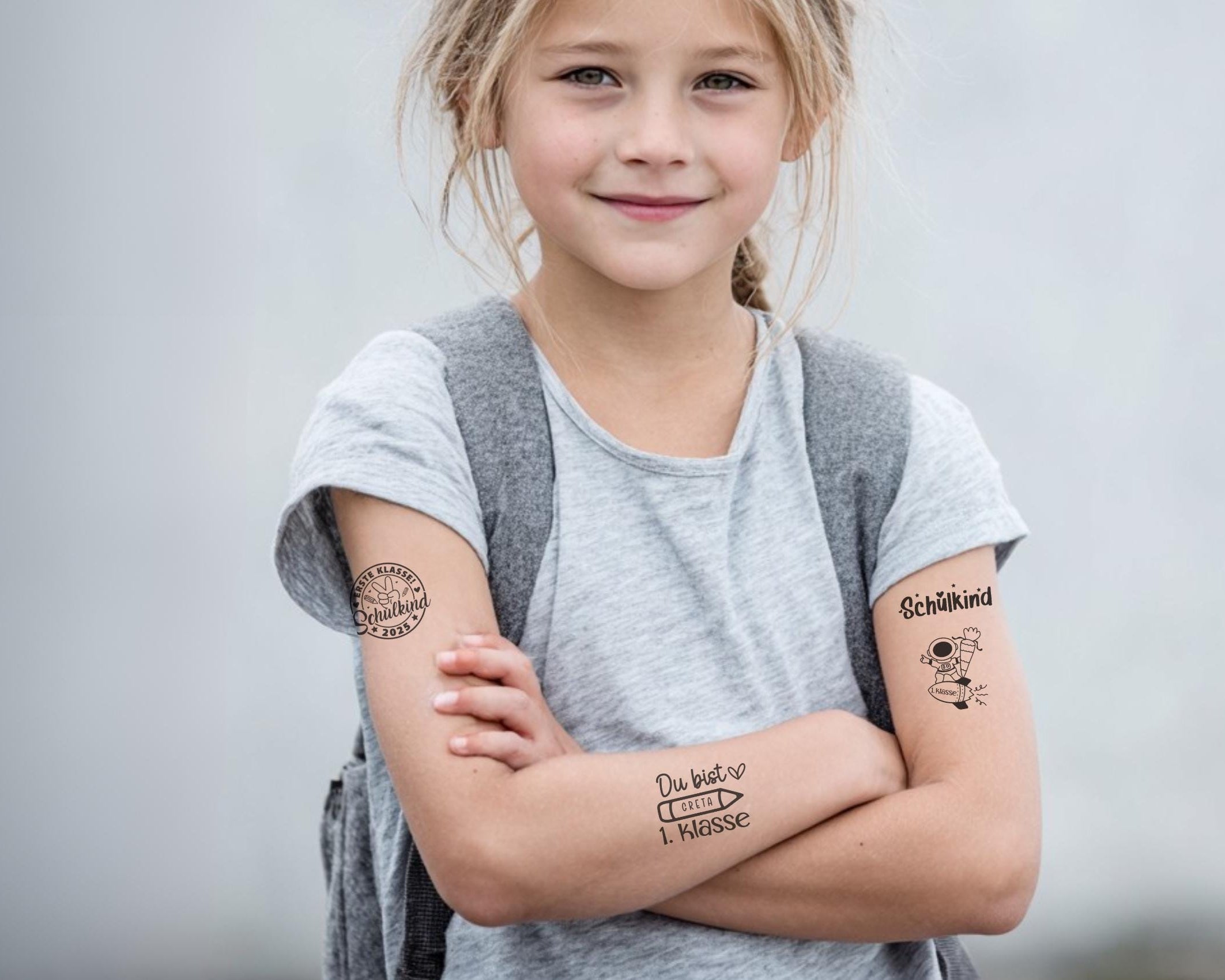 Schulkind | personalisierbare Tattoos zum Schulanfang | Kindertattoo mit Namen | 24er Set | für Jungs & Mädchen 1. Schultag | zum Schulstart
