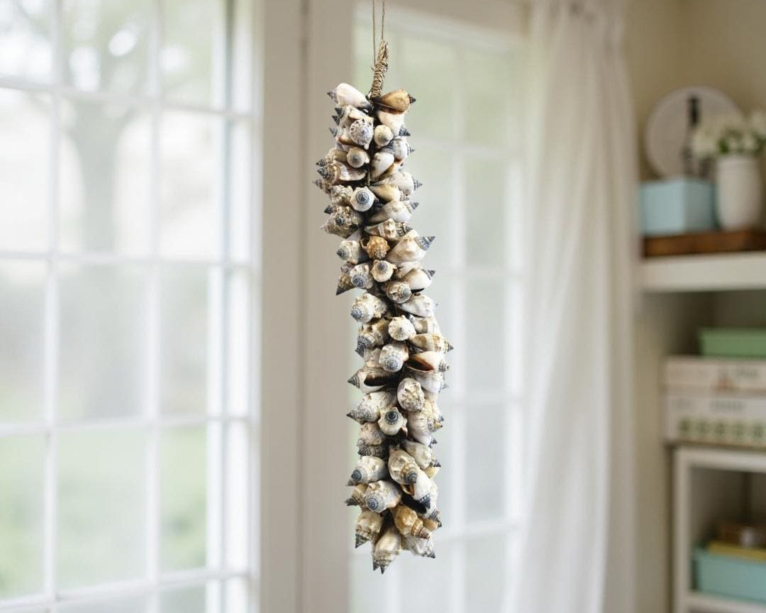 Muscheln | maritime Hängedeko Muscheldeko | Muschel-Hängedeko | Maritime Wanddeko | Deko aus echten Muscheln – ca. 33 cm