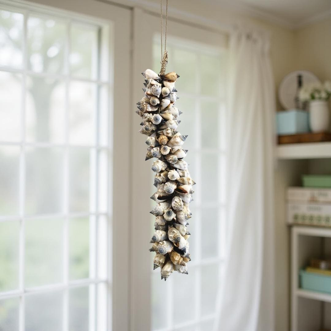 Muscheln | maritime Hängedeko Muscheldeko | Muschel-Hängedeko | Maritime Wanddeko | Deko aus echten Muscheln – ca. 33 cm