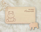 Personalisiertes Kinder Frühstücksbrettchen mit Tier & Namen | Lasergravur | Buchenholz | Löwe, Giraffe, Fuchs, Nilpferd, Bär, Elefant