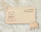Personalisiertes Kinder Frühstücksbrettchen mit Tier & Namen | Lasergravur | Buchenholz | Löwe, Giraffe, Fuchs, Nilpferd, Bär, Elefant