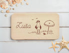 Personalisiertes Frühstücksbrettchen | maritime Motive Möwe | Lasergravur | Buchenholz | Moin Strand Meer | Geschenkidee Camping Kinder