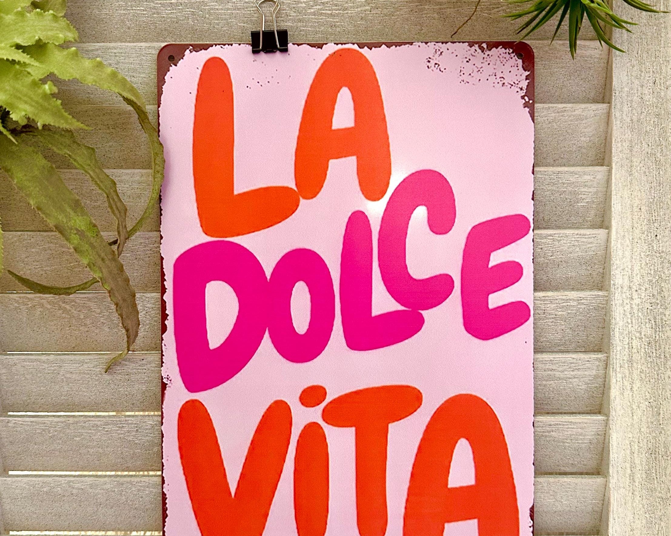 Metall Schilder | Shabby Chic Look | Ibiza | La Dolce Vita | Champagne