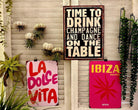 Metall Schilder | Shabby Chic Look | Ibiza | La Dolce Vita | Champagne