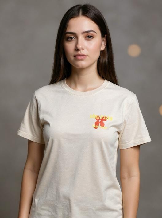 Cote d' Azur T-Shirt in beige mit Rückenprint | St Tropez Logo Front | one size