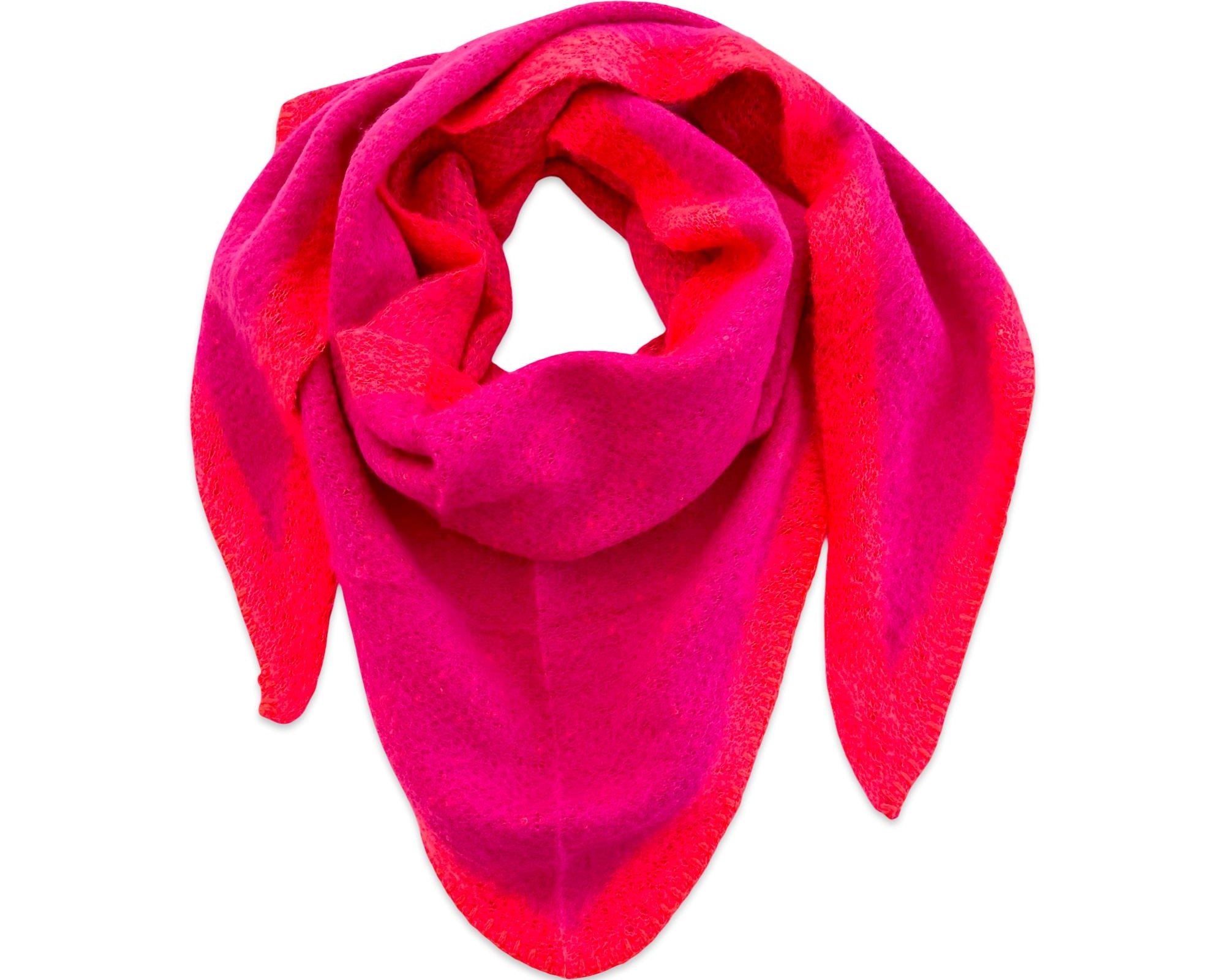 Schal | Dreieckstuch pink & neonpink | 170 x 115 cm