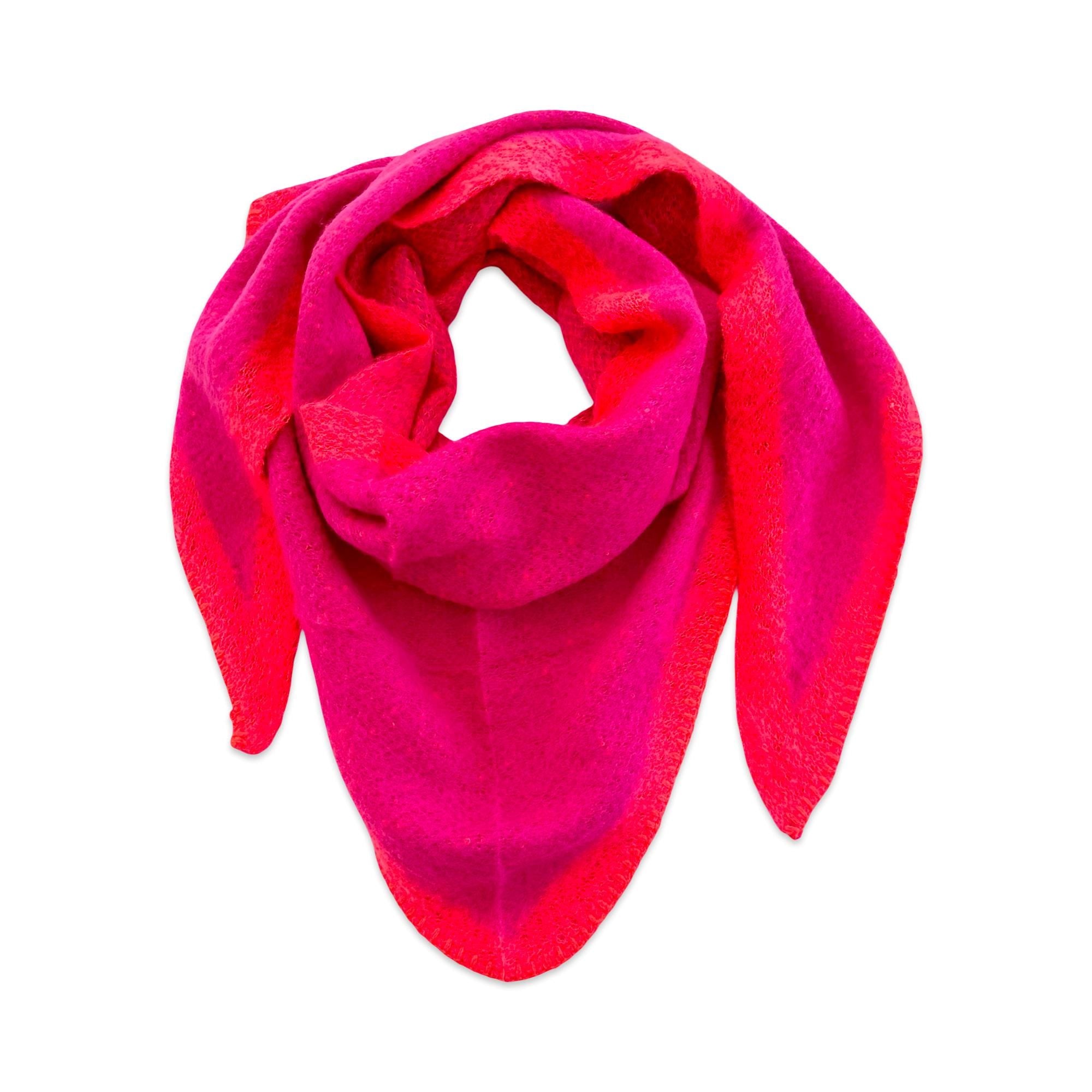 Schal | Dreieckstuch pink & neonpink | 170 x 115 cm