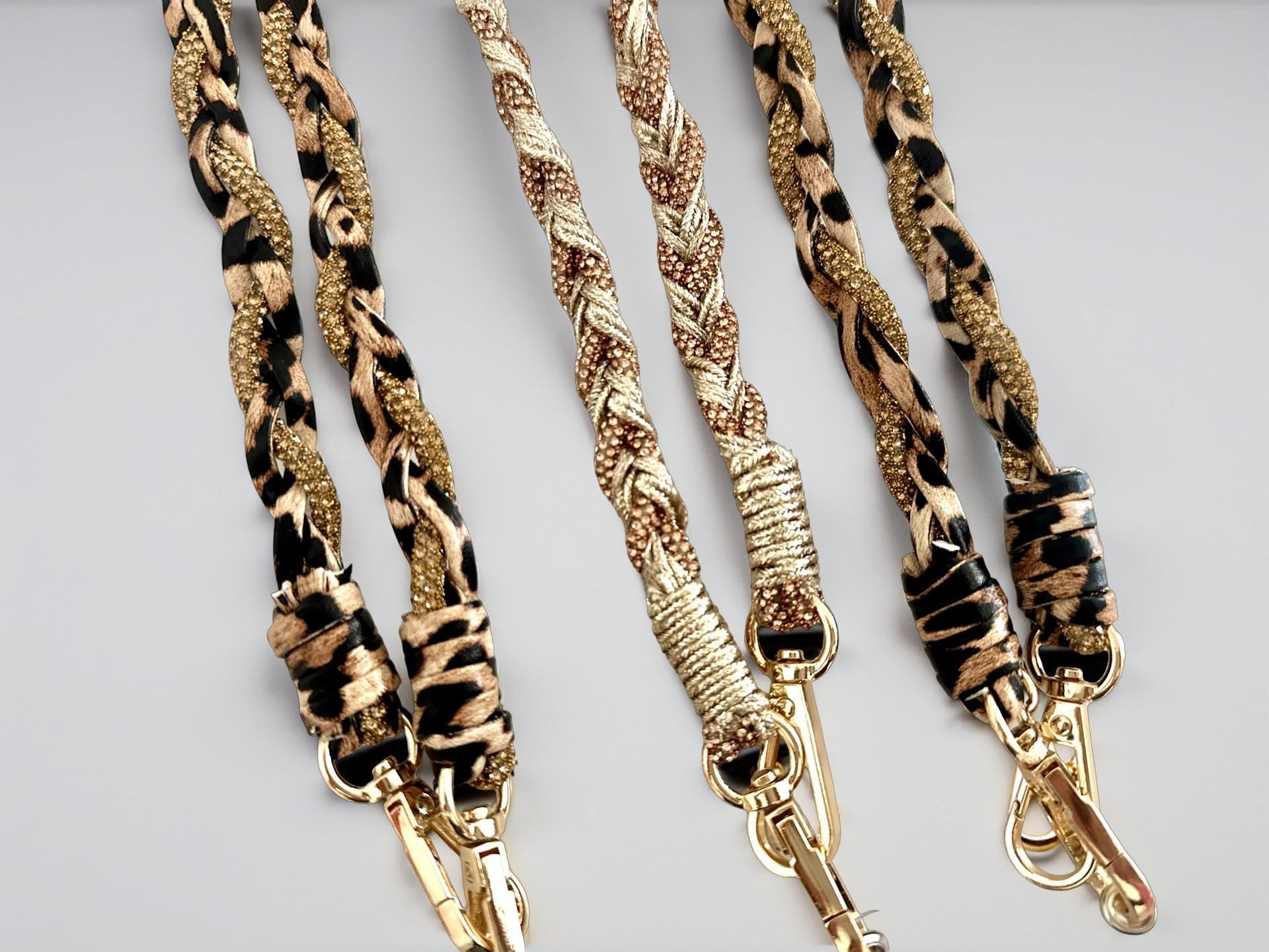 Edle Handyketten in Leo mit Glitzer | universal Schnur Band für Mobiltelefone inkl. Adapter