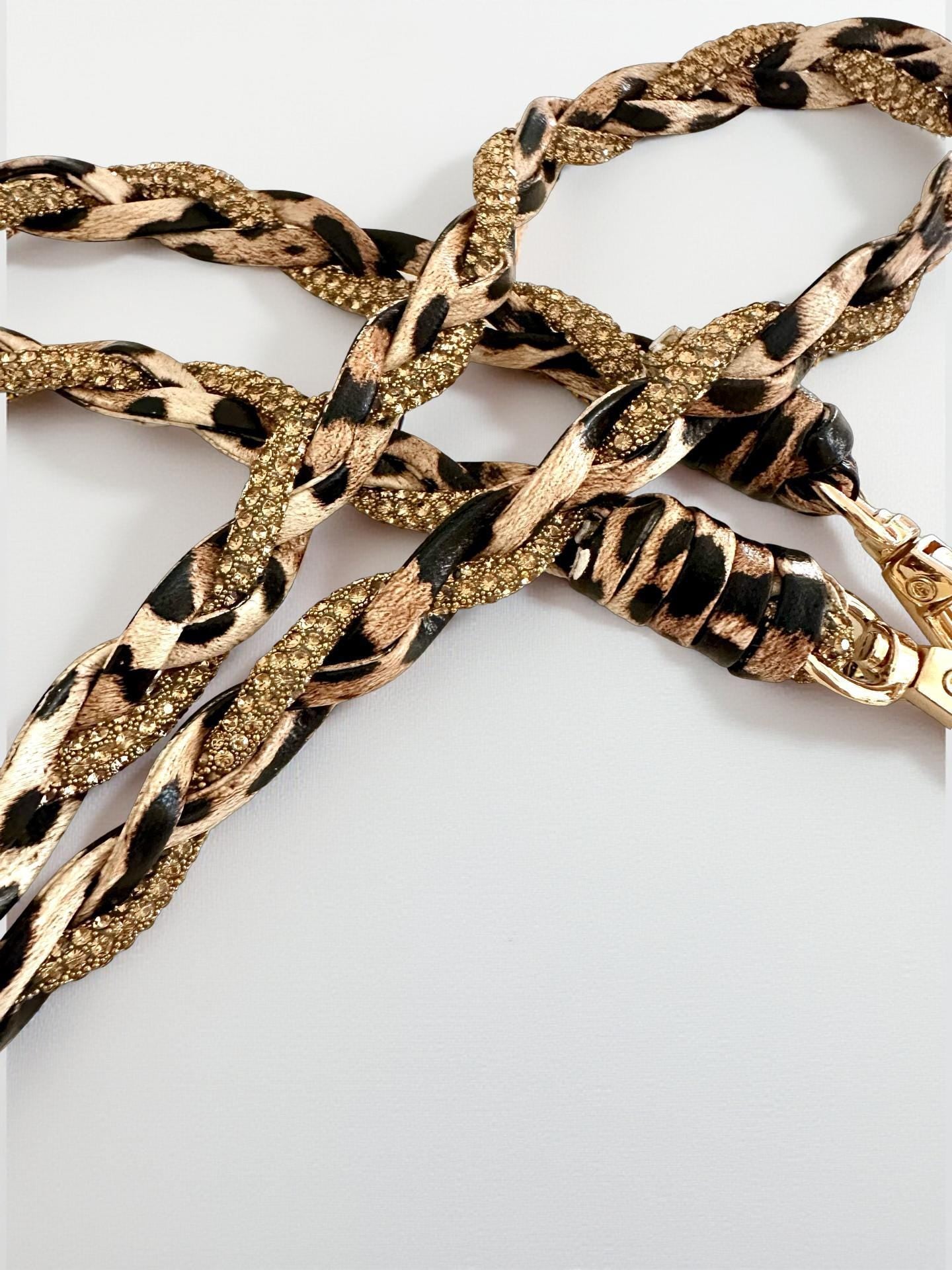 Edle Handyketten in Leo mit Glitzer | universal Schnur Band für Mobiltelefone inkl. Adapter