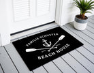 Fußmatte Beach House | Personalisierter Fußabtreter mit Namen, Jahreszahl, blaugrau, grau oder schwarz