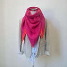 Schal | Dreieckstuch pink & neonpink | 170 x 115 cm