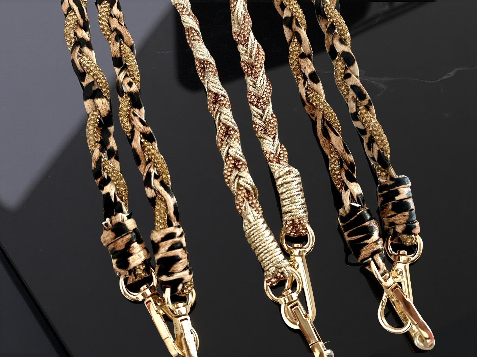 Edle Handyketten in Leo mit Glitzer | universal Schnur Band für Mobiltelefone inkl. Adapter