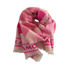 Breiter Schal AMOUR in Rosa, weiß und pink| Viskose | Webschal Tuch Stola | 180 x 70 cm