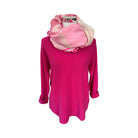 Breiter Schal AMOUR in Rosa, weiß und pink| Viskose | Webschal Tuch Stola | 180 x 70 cm