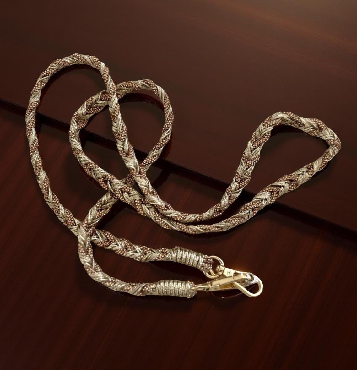 Edle Handyketten in Leo mit Glitzer | universal Schnur Band für Mobiltelefone inkl. Adapter