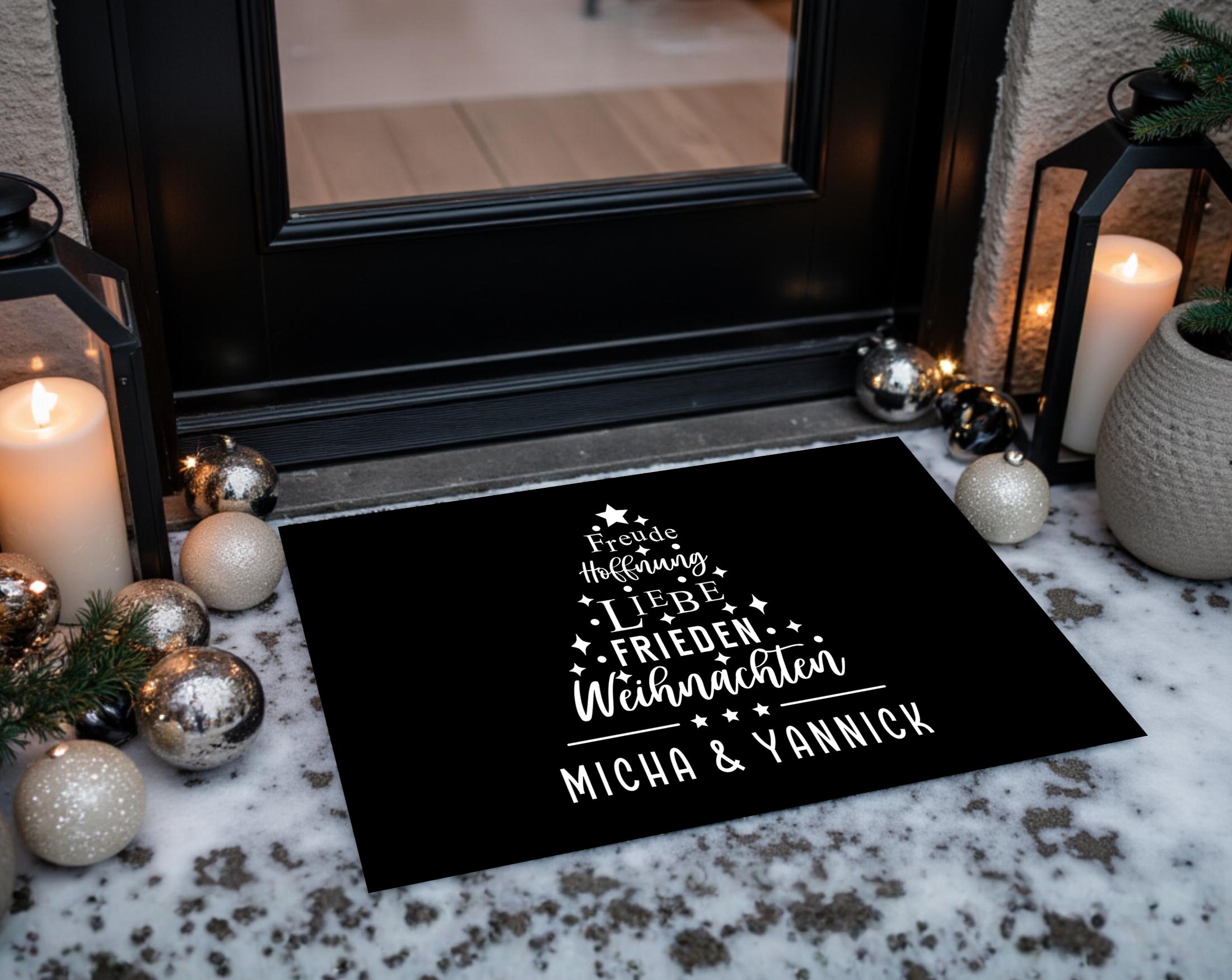 Fußmatte Weihnachten | Tanne personalisiert | Personalisierbarer Fußabtreter