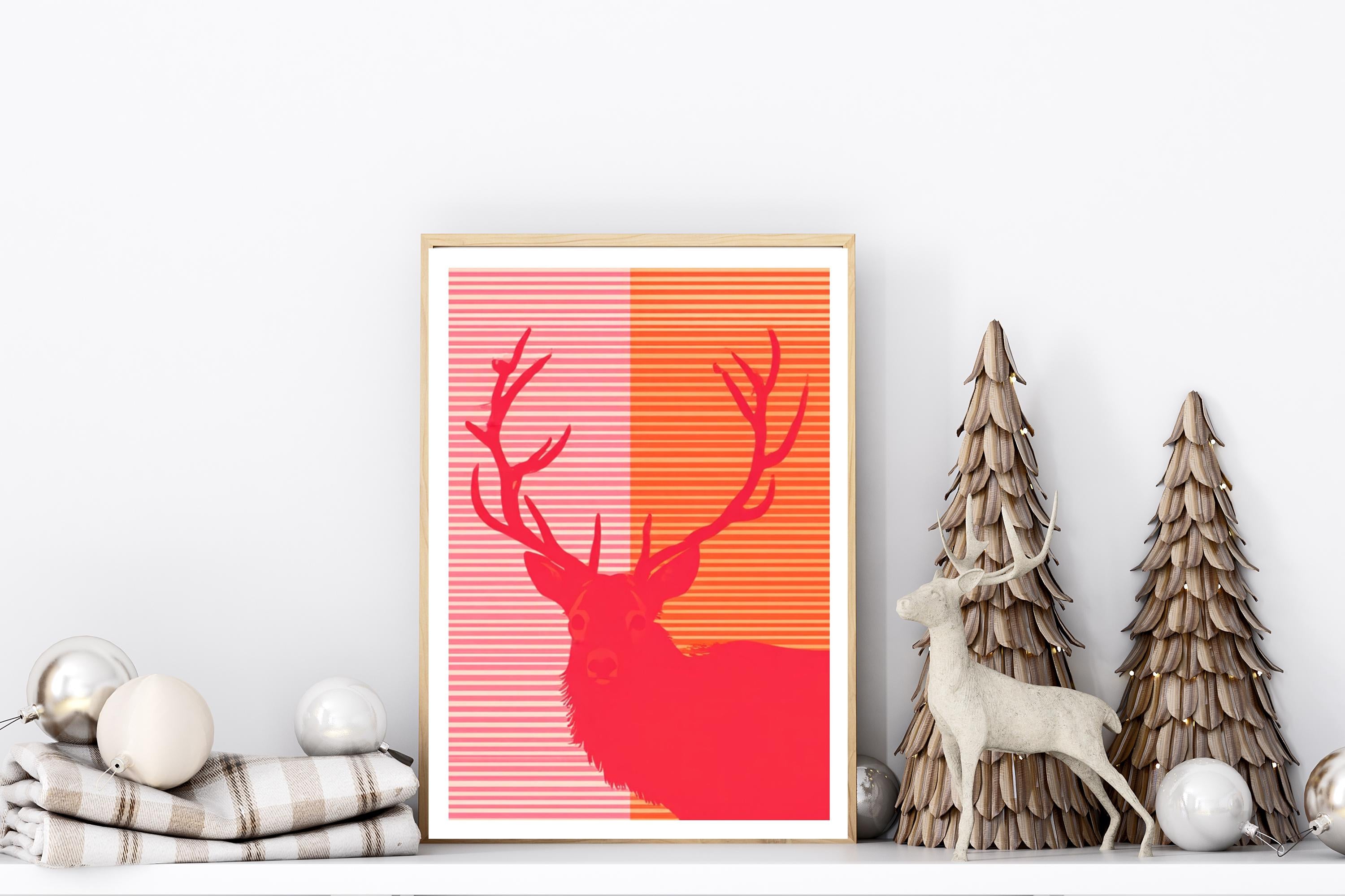 Weihnachts-Poster | 9 Grafik-Motive in Pink Rot Orange | digitaler download als PNG und JPG