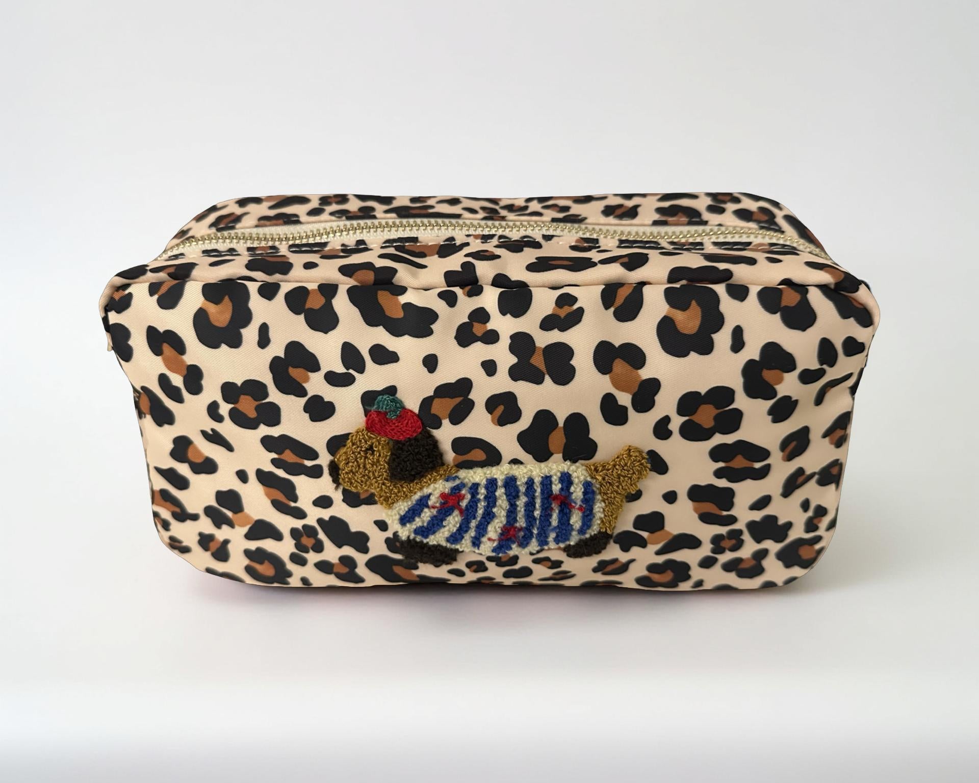 Dackel Kosmetiktaschen | Schminktasche mit Dackelmotiv | Dackel Patch | Geschenk Dackelliebhaber