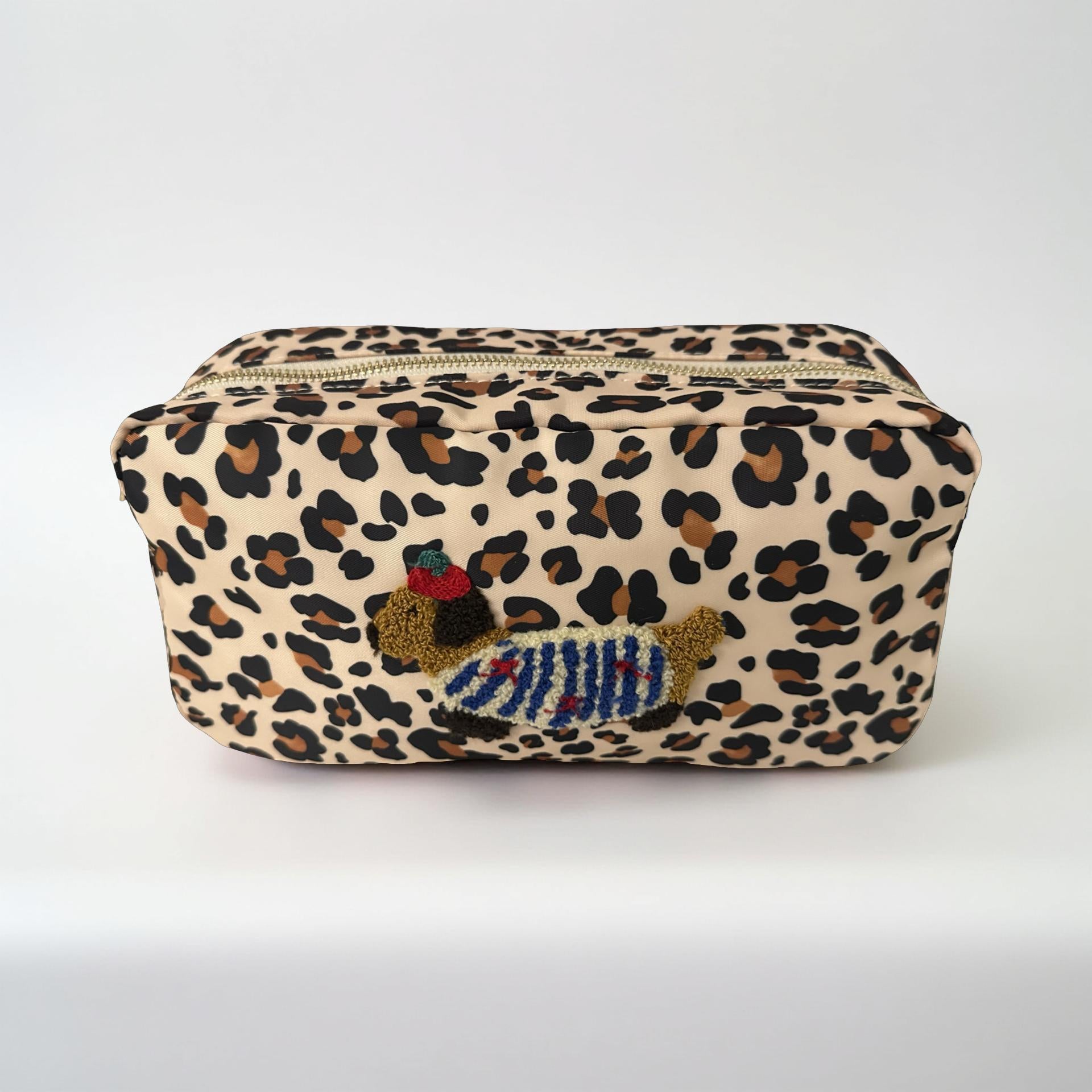 Dackel Kosmetiktaschen | Schminktasche mit Dackelmotiv | Dackel Patch | Geschenk Dackelliebhaber