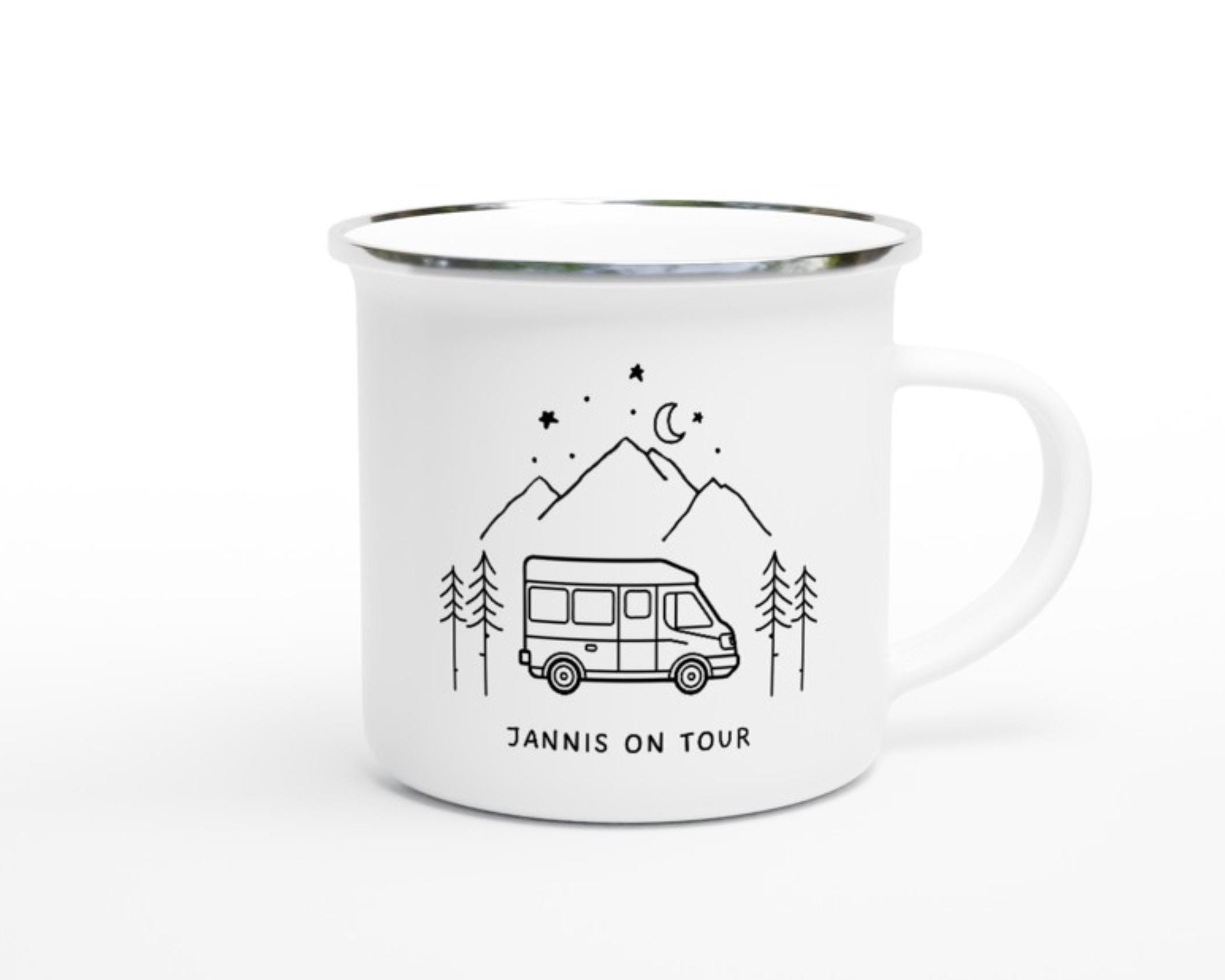 Camper Tasse Emaille personalisiert | Camping | Geschenke für Camper | Camping Zubehör | personalisierte Tassen für Camper