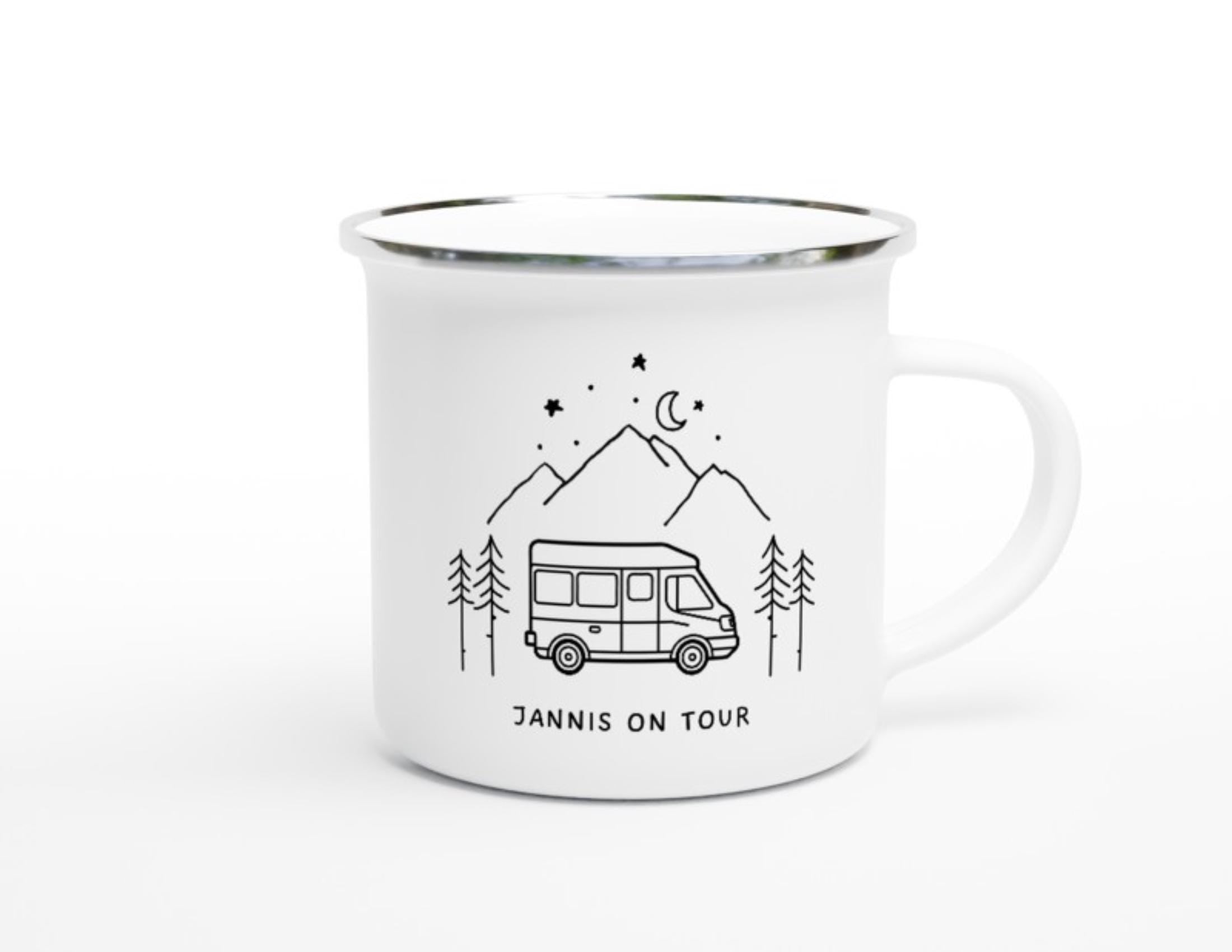 Camper Tasse Emaille personalisiert | Camping | Geschenke für Camper | Camping Zubehör | personalisierte Tassen für Camper