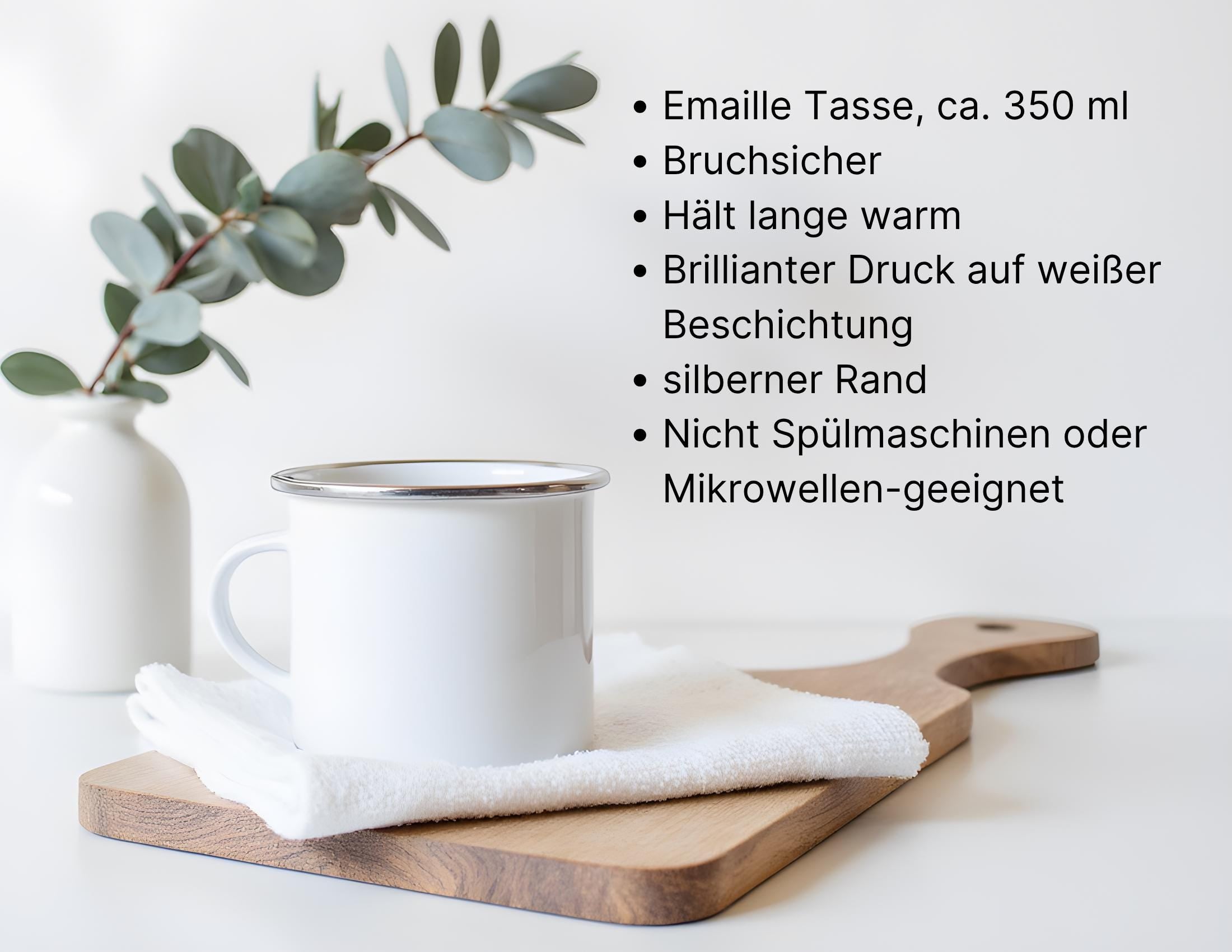Camper Tasse Emaille personalisiert | Camping | Geschenke für Camper | Camping Zubehör | personalisierte Tassen für Camper