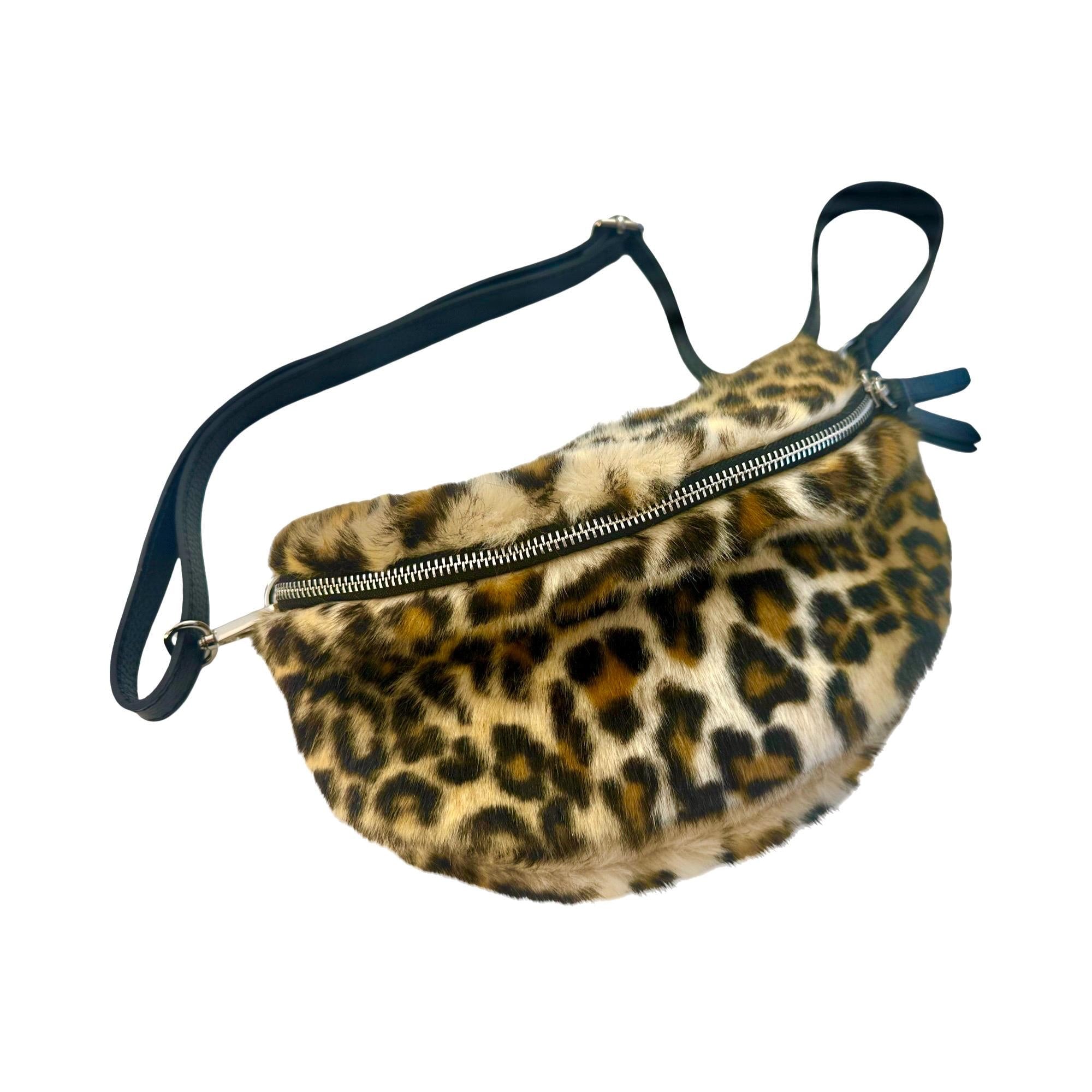 Leo Tasche aus Fell | Leopard | Umhängetasche | Crossbody Bag | Animal Print Leo Look | Fake Fur