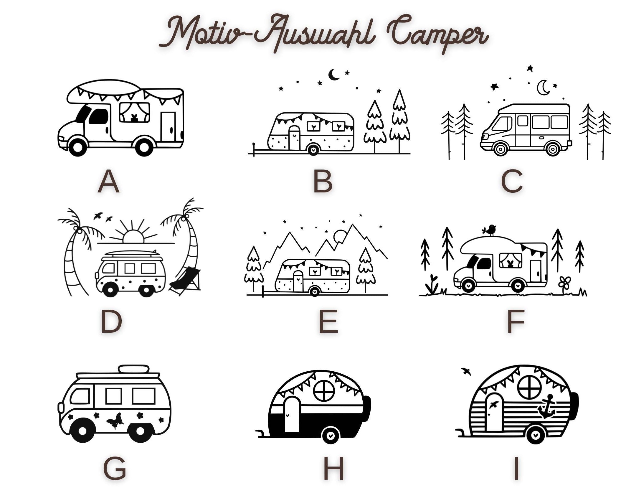 Camper Frühstücksbrettchen personalisiert | Laser Buchenholz | Camping Geschenk | Ostsee Camper | Nordsee Camper | Happy Camper | 9 Motive