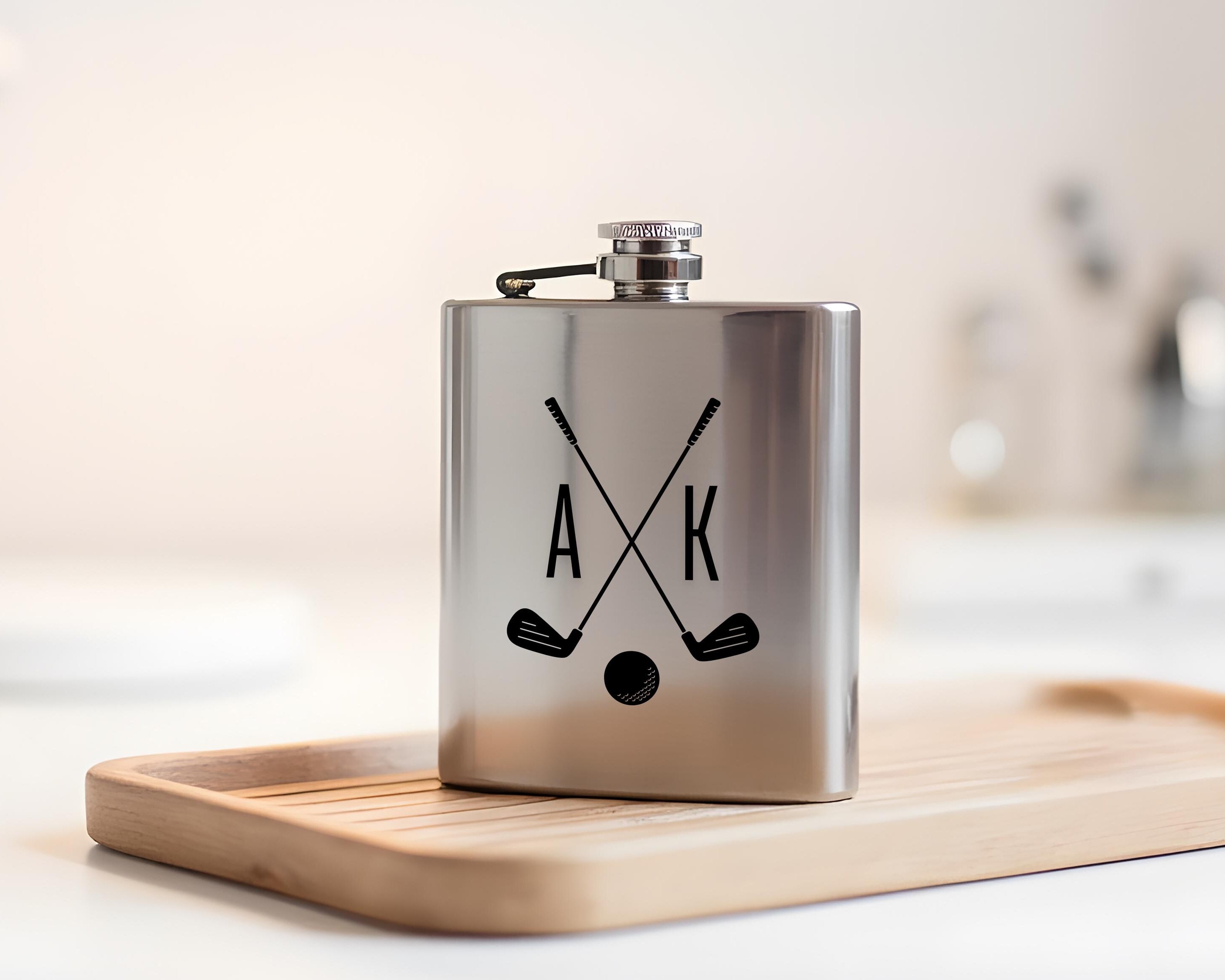 Flachmann | personalisiertes Geschenk für Golfer | Trinkflasche