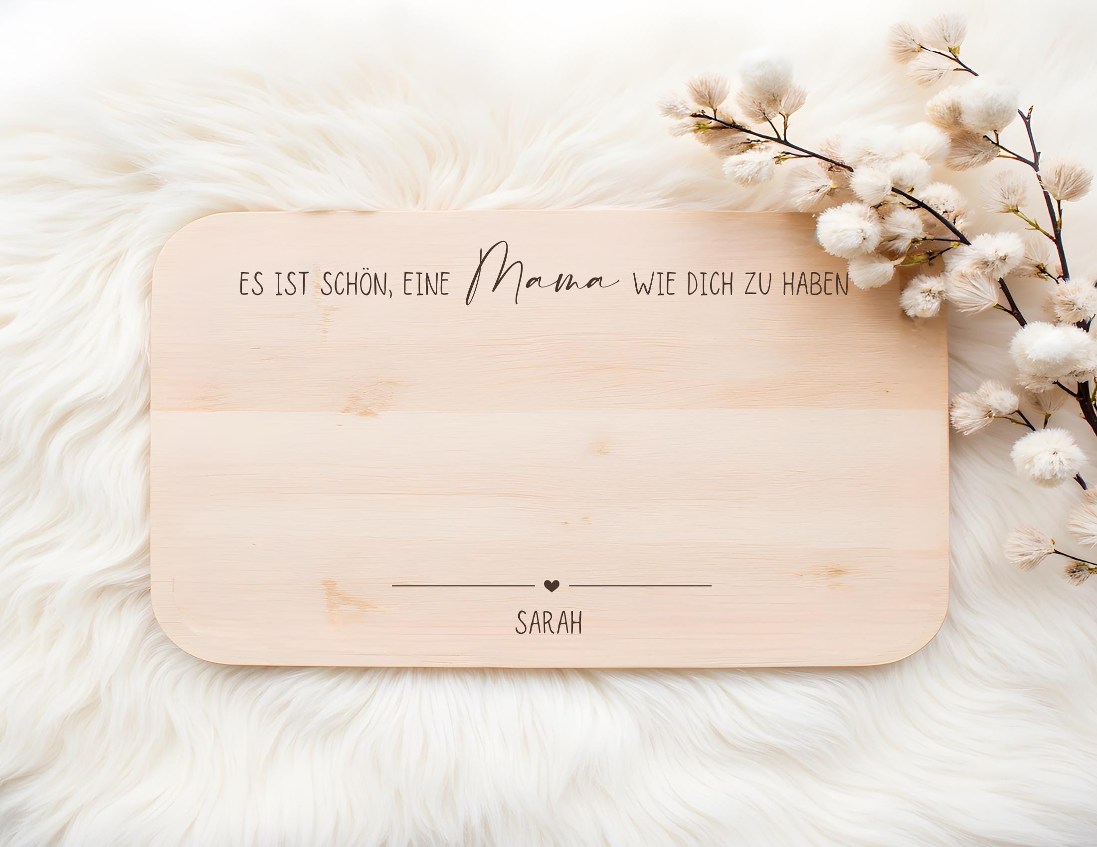 Frühstücksbrettchen personalisiert | für Oma, Mama, Opa, Schwester,... | Laser Buchenholz | persönliches Geschenk | mit Namen
