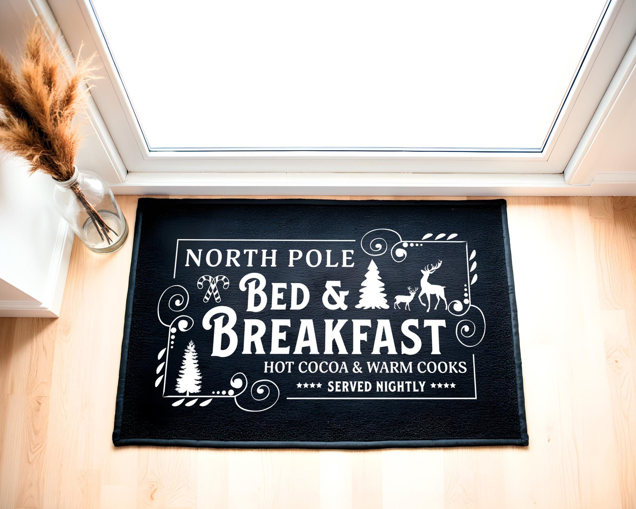 Fußmatte Weihnachten | Fußabtreter mit Vintage Weihnachtsmotiv