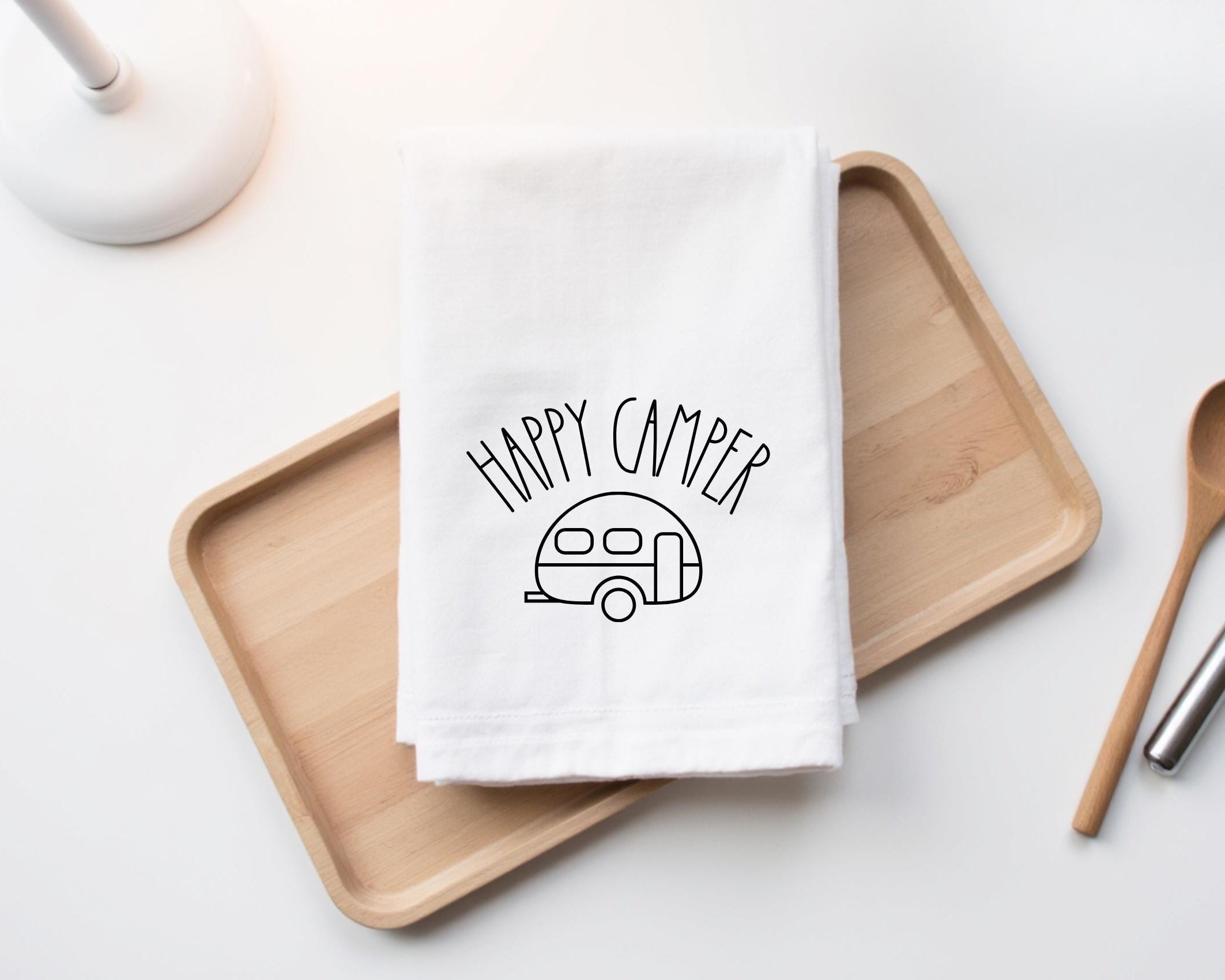 Camper Geschirrtuch | Happy Camper | Geschenk für Camping Freunde