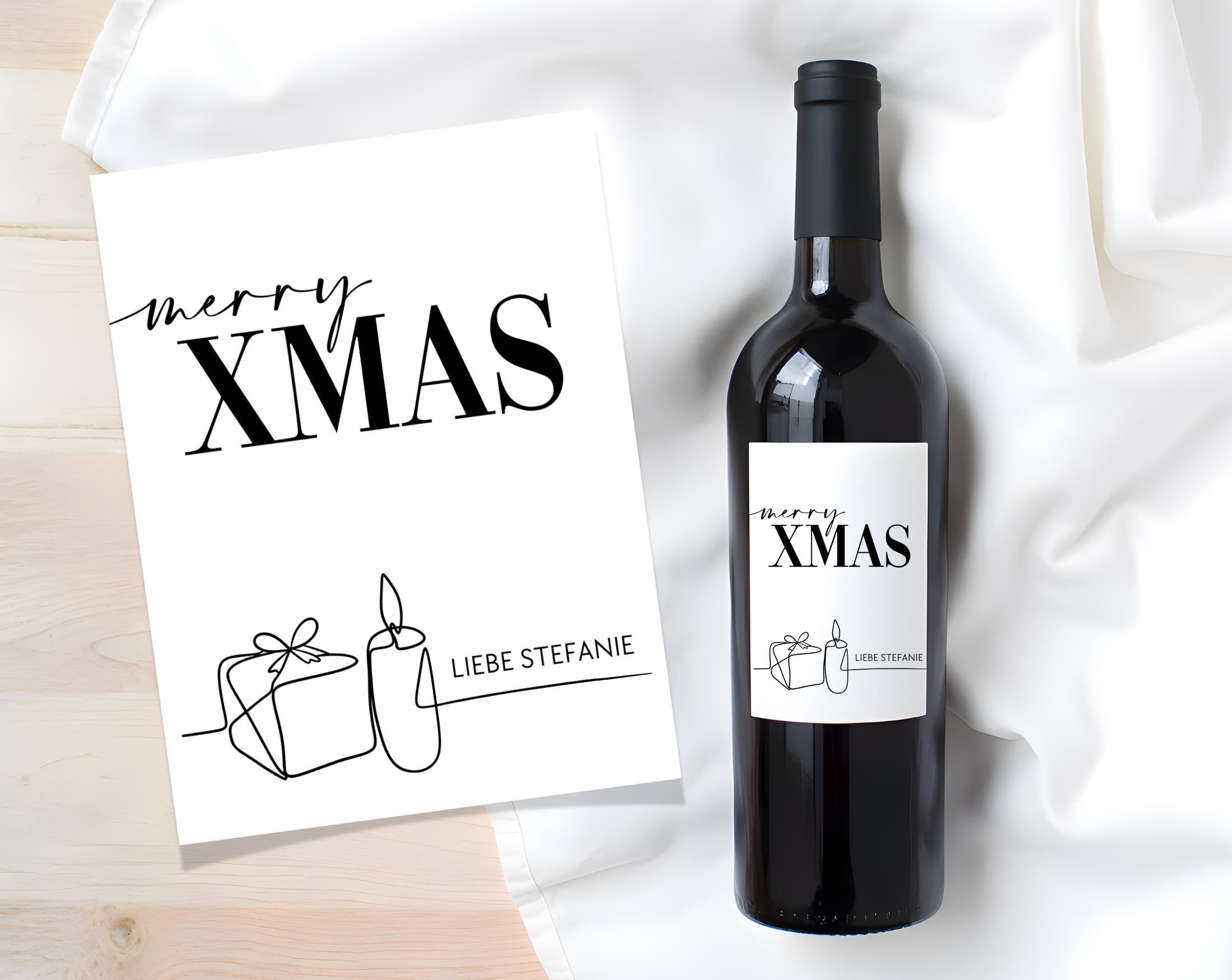 Weinflaschen Etikett | Geschenk Weihnachten personalisiert