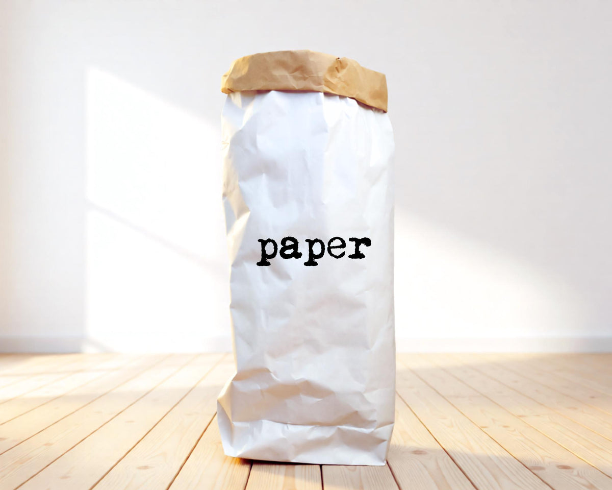 XXL Papiersack aus Kraftpapier | Aufbewahrung Papier | Utensilo | Beschriftung in neon pink schwarz oder grau | Tüte Sack Beutel