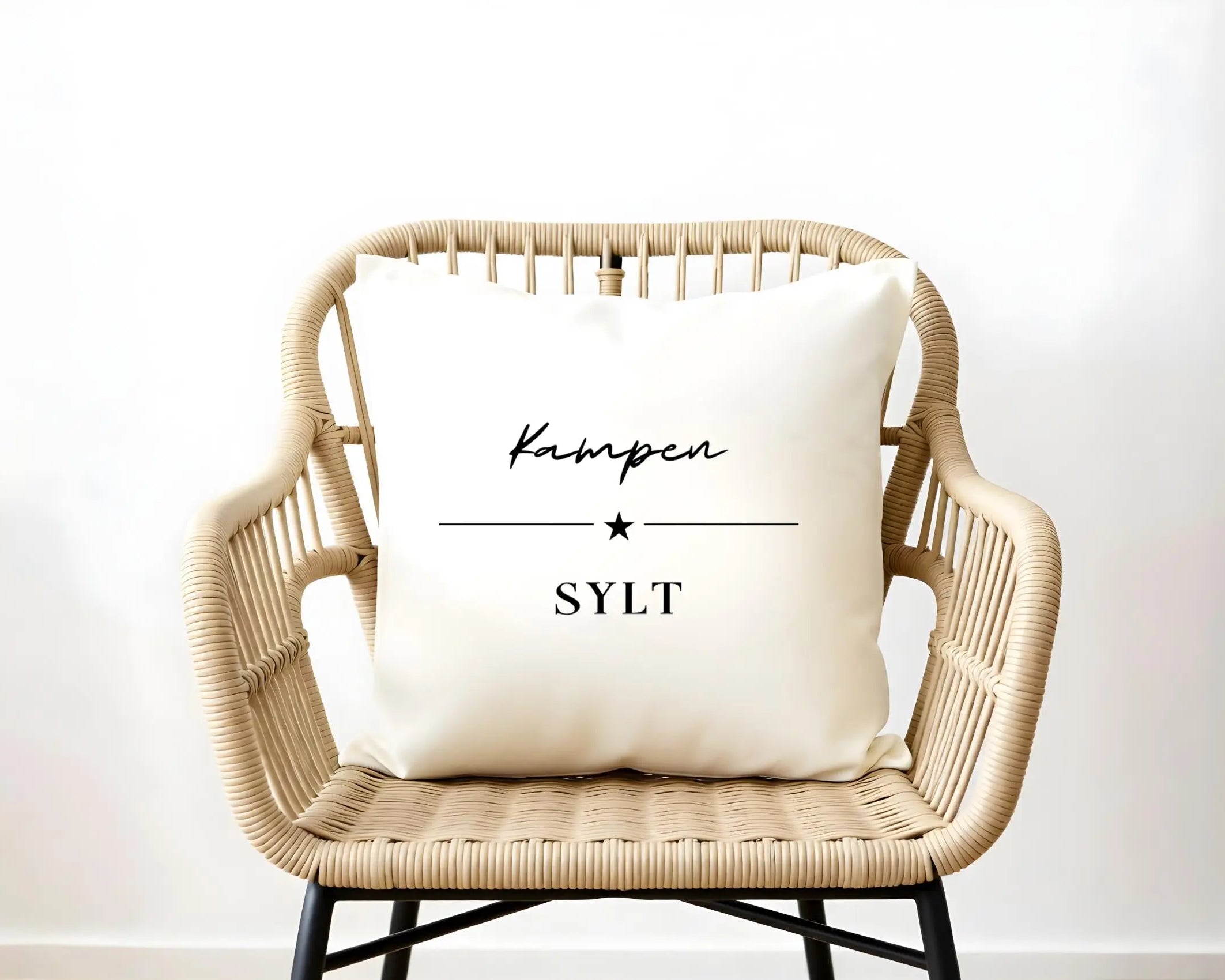 Kissen | Kampen Sylt | Baumwolle Kissenbezug | Hamptons Style | Strandhaus | maritime Deko
