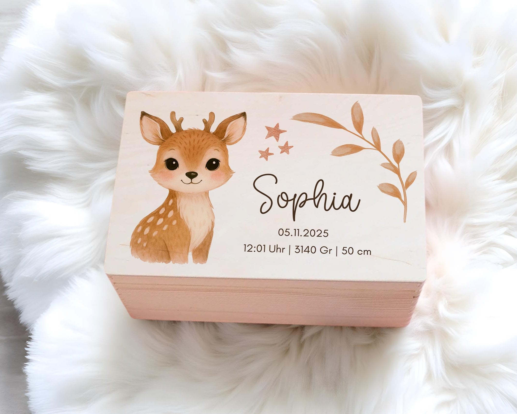 Erinnerungskiste | personalisiert | Baby | Tier-Motiv | Holz Erinnerungsbox | Babygeschenk | Taufe | Geschenkidee Geburt | Auswahl 8 Tiere