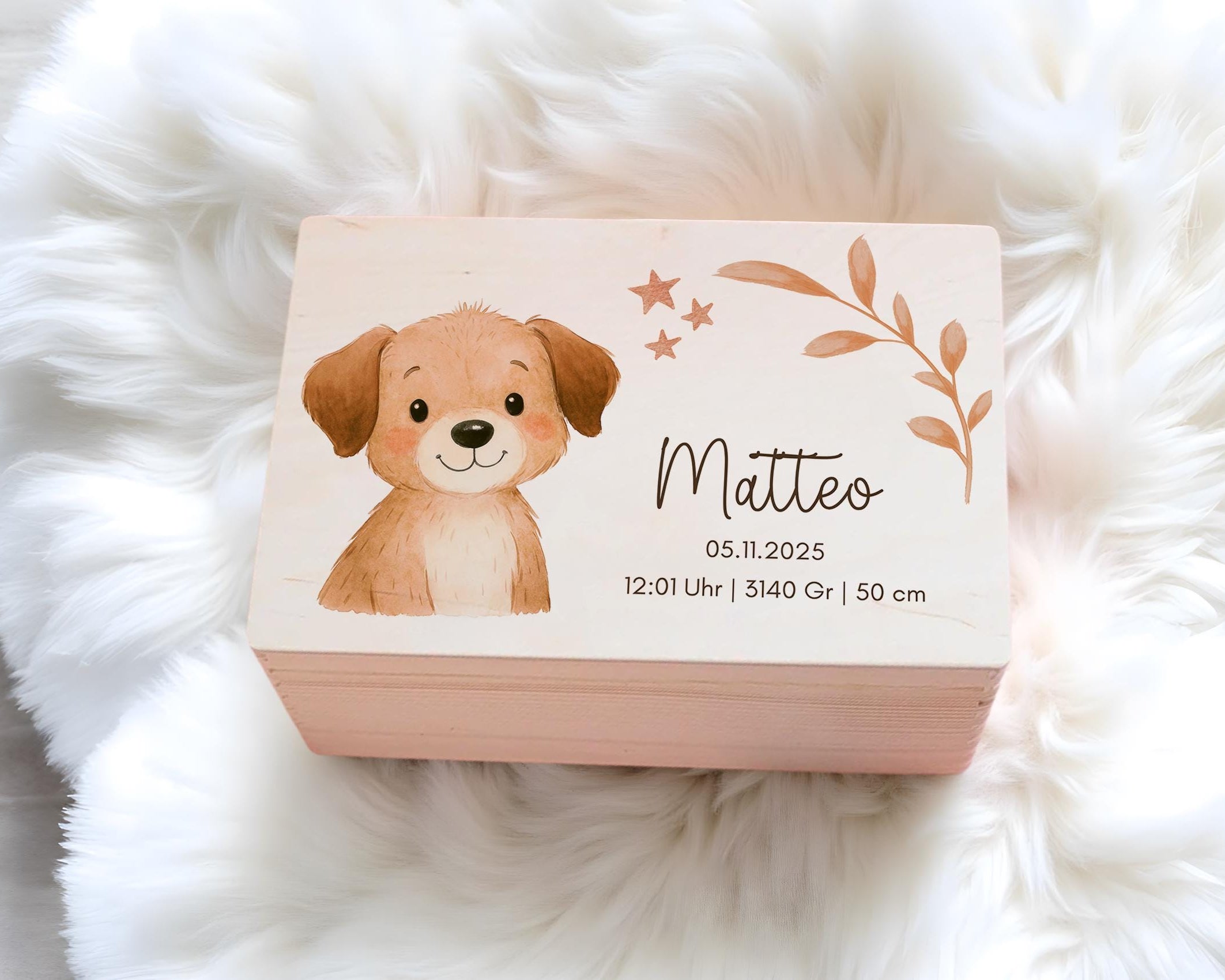 Erinnerungskiste | personalisiert | Baby | Tier-Motiv | Holz Erinnerungsbox | Babygeschenk | Taufe | Geschenkidee Geburt | Auswahl 8 Tiere